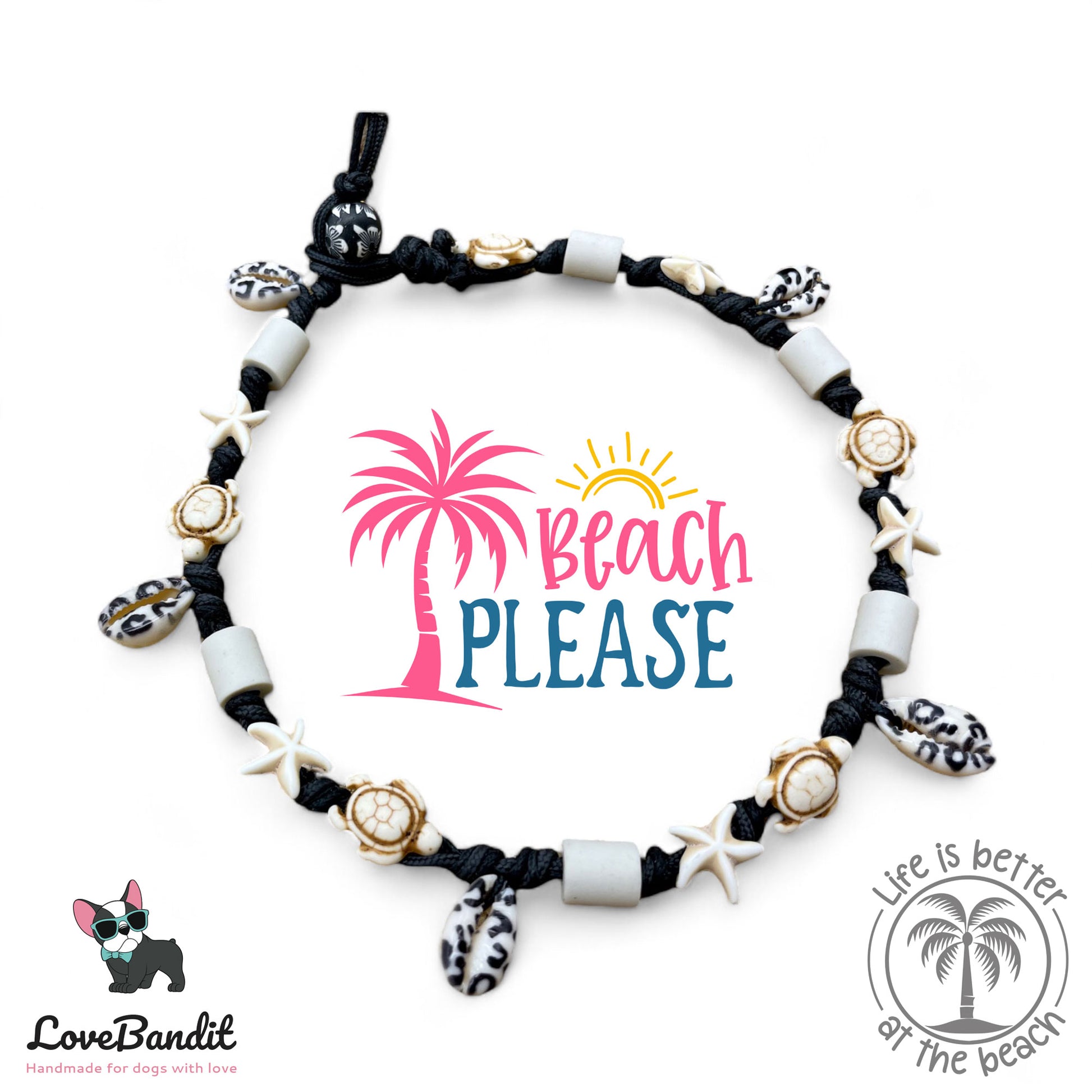 EM Keramik Halsband "Beach Surf Dog" Leo Lovebandit