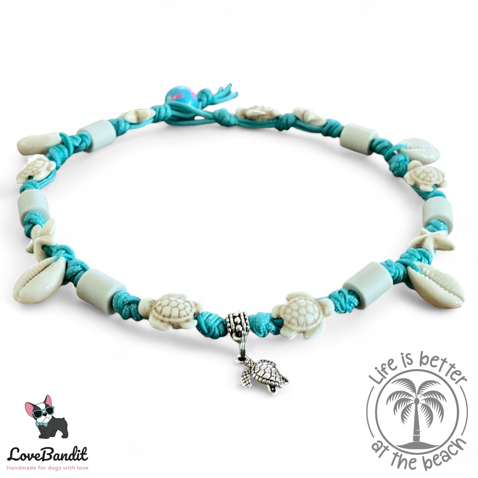 EM Keramik Halsband "Beach Surf Dog" mit Muscheln Lovebandit