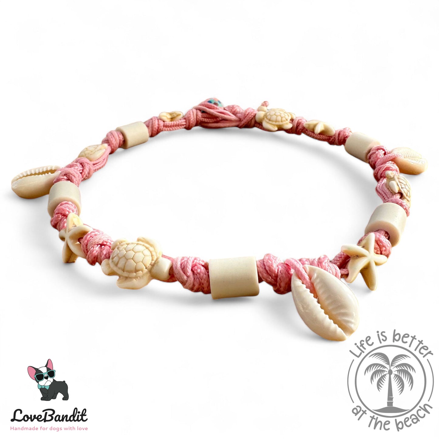 EM Keramik Halsband "Beach Surf Dog" mit Muscheln Lovebandit