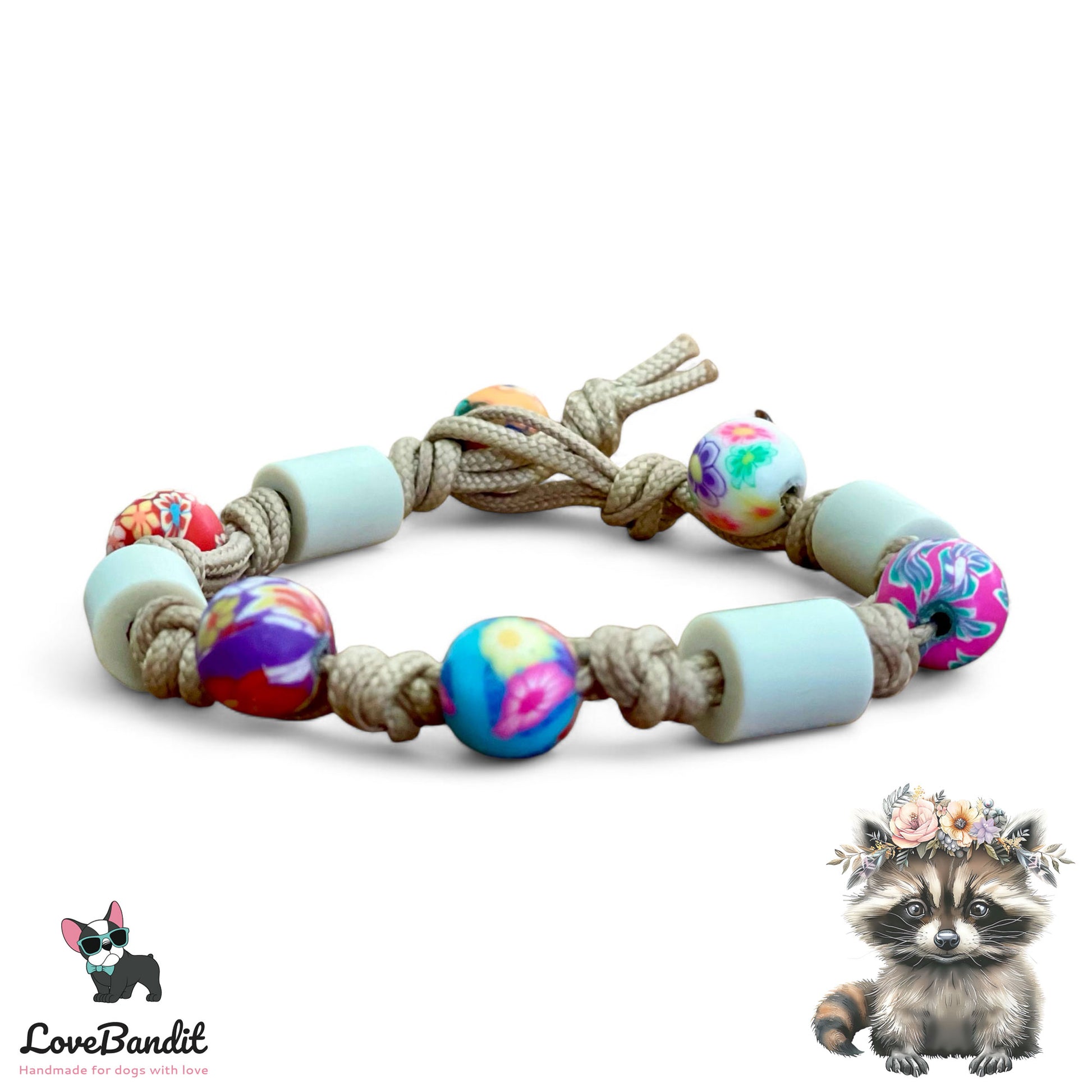 Armband - EM Keramik Armband "Friends" Bunte Perlen passend zum EM Hundehalsband Lovebandit