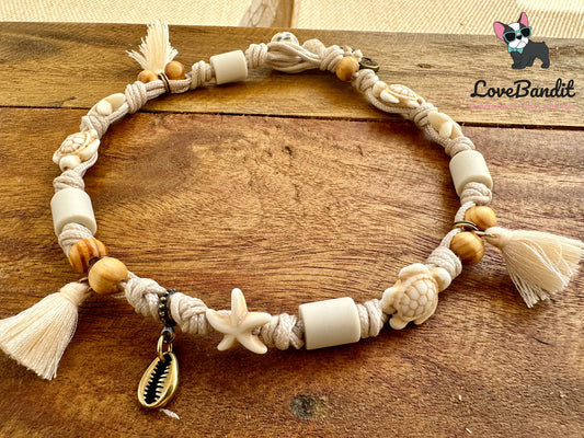 EM Keramik Hundehalsband "Boho Dog Ibiza" (cremefarben) LoveBandit