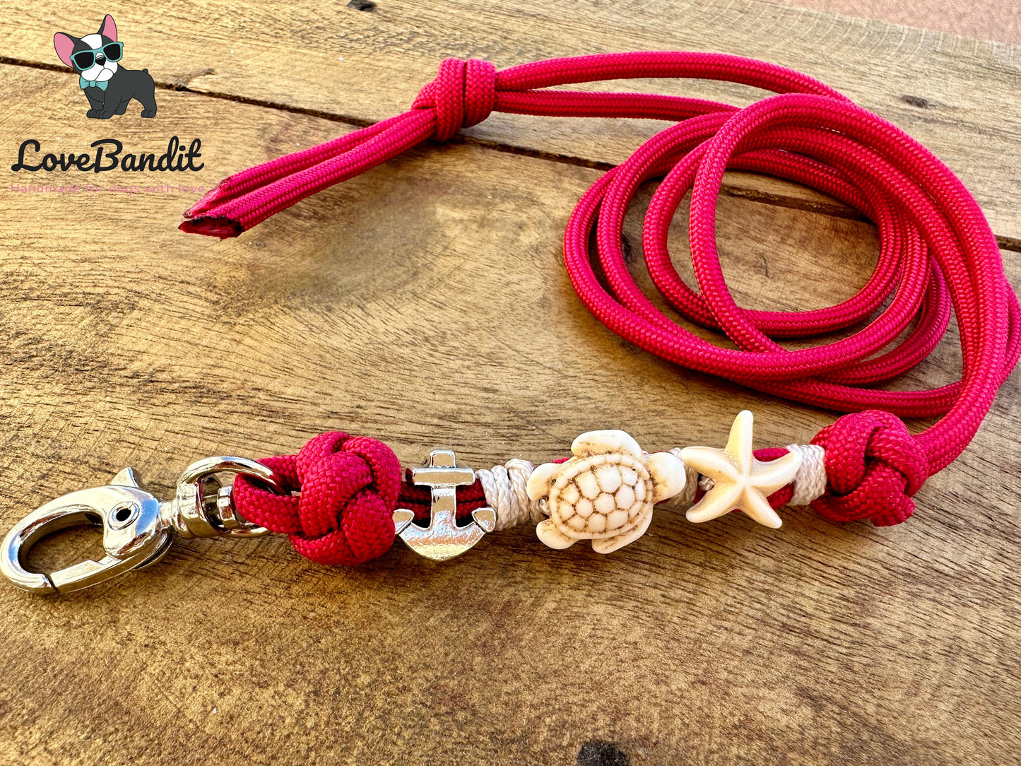 Hundepfeifenband "Meerliebe" aus Paracord - passend zu EM Keramik Halsband Lovebandit