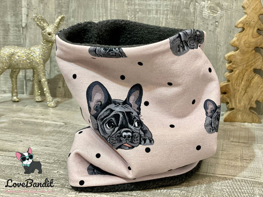 Hundeloop "Frenchie" aus Fleece oder Teddyplüsch (Flieder) Lovebandit