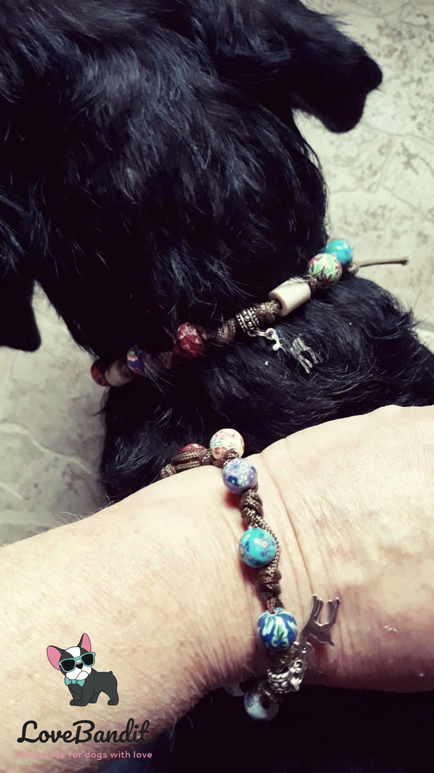 Armband - EM Keramik Armband "Friends" Bunte Perlen passend zum EM Hundehalsband Lovebandit