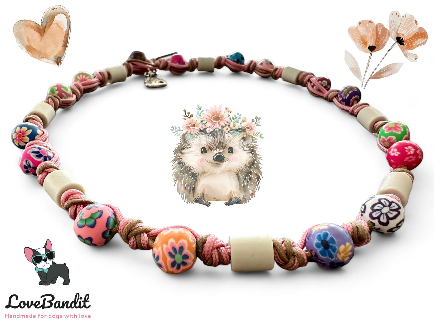 EM Keramik Hundehalsband "Bunte Perlen" LoveBandit