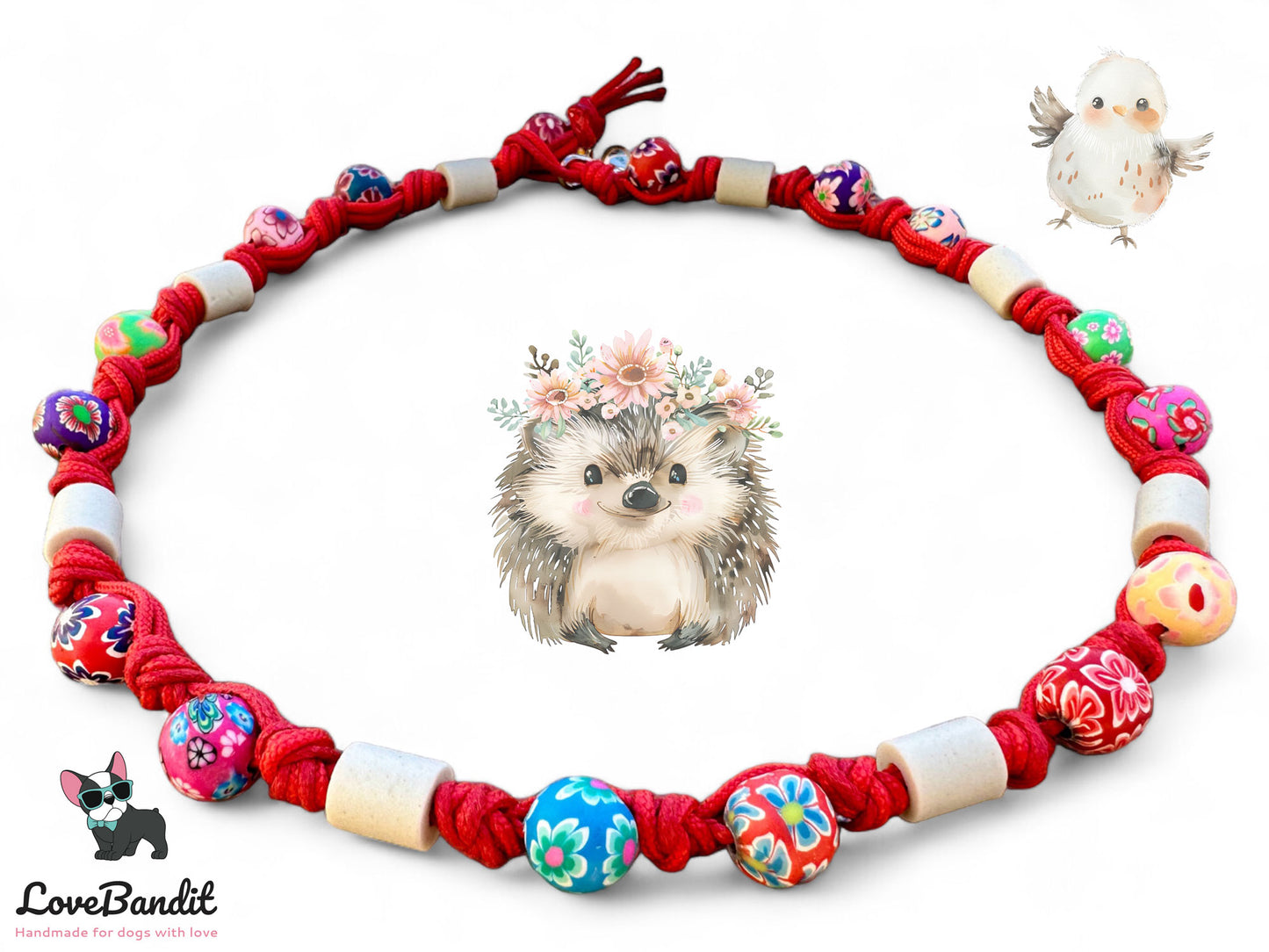 EM Keramik Hundehalsband "Bunte Perlen" LoveBandit