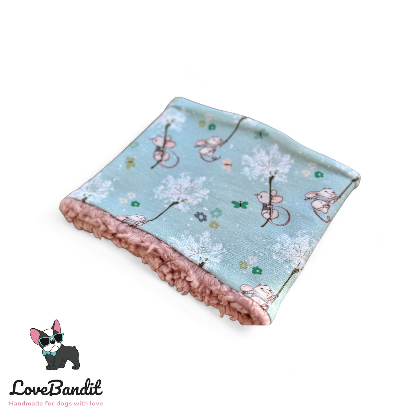 Hundeloop Hunde Loop Halssocke Hundeschal "Kleine Maus" Pusteblume Mint Lovebandit