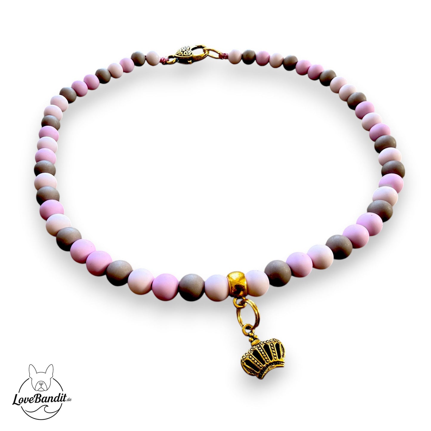 Leichte Perlenkette für Hunde Rosé Lilac Stone Lovebandit