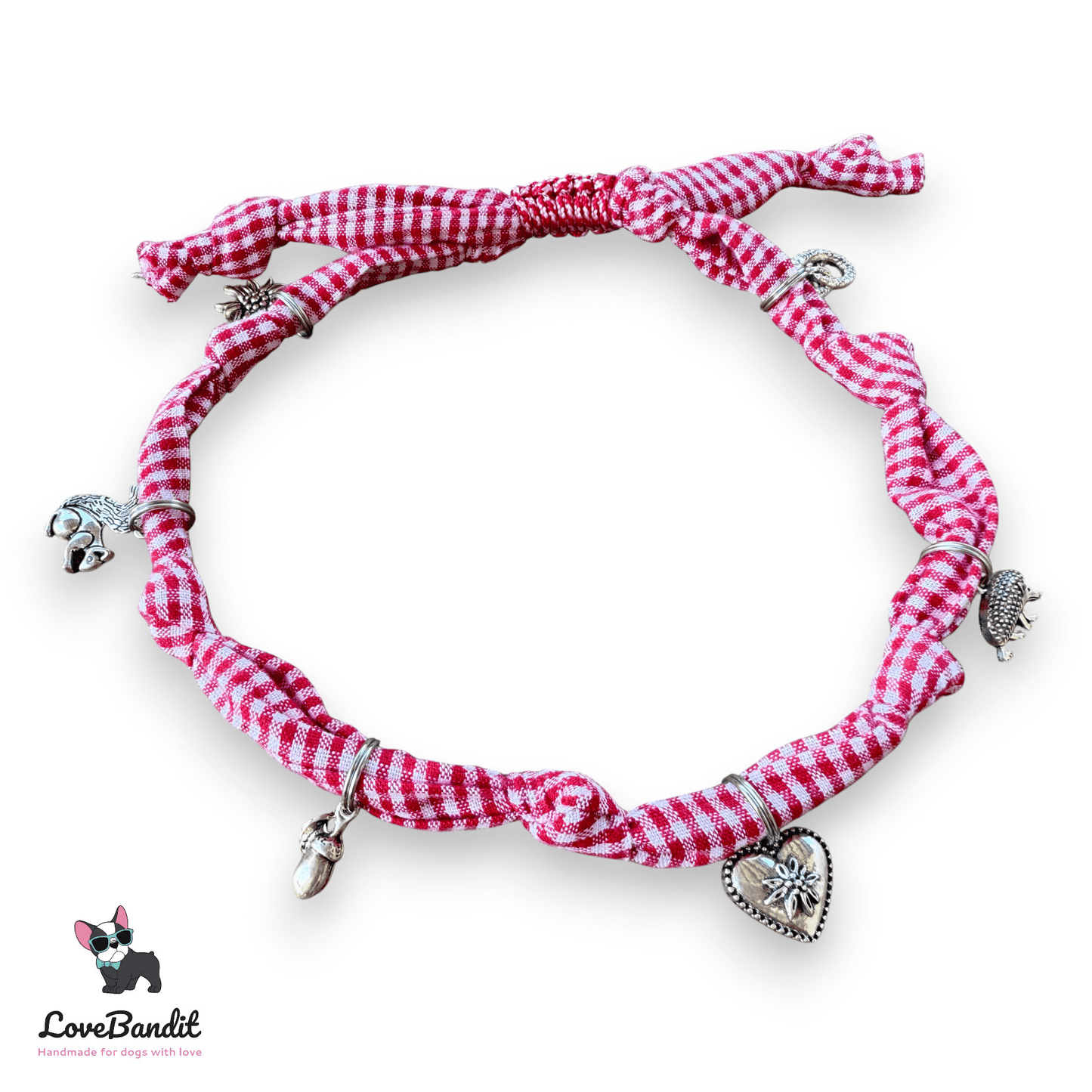 Schmuckkette für Hunde Wiesn Edition rot Vichy Lovebandit