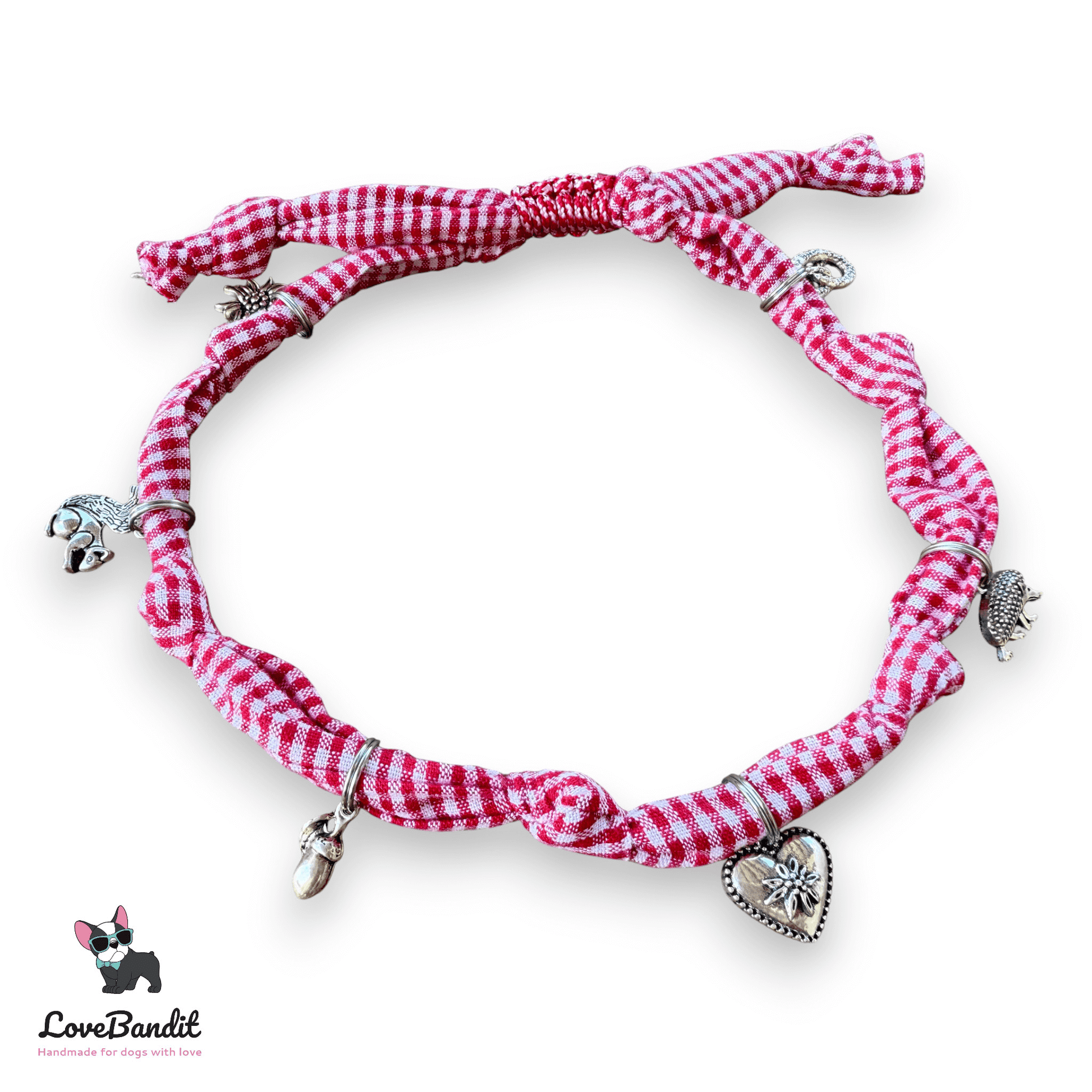 Schmuckkette für Hunde Wiesn Edition rot Vichy Lovebandit