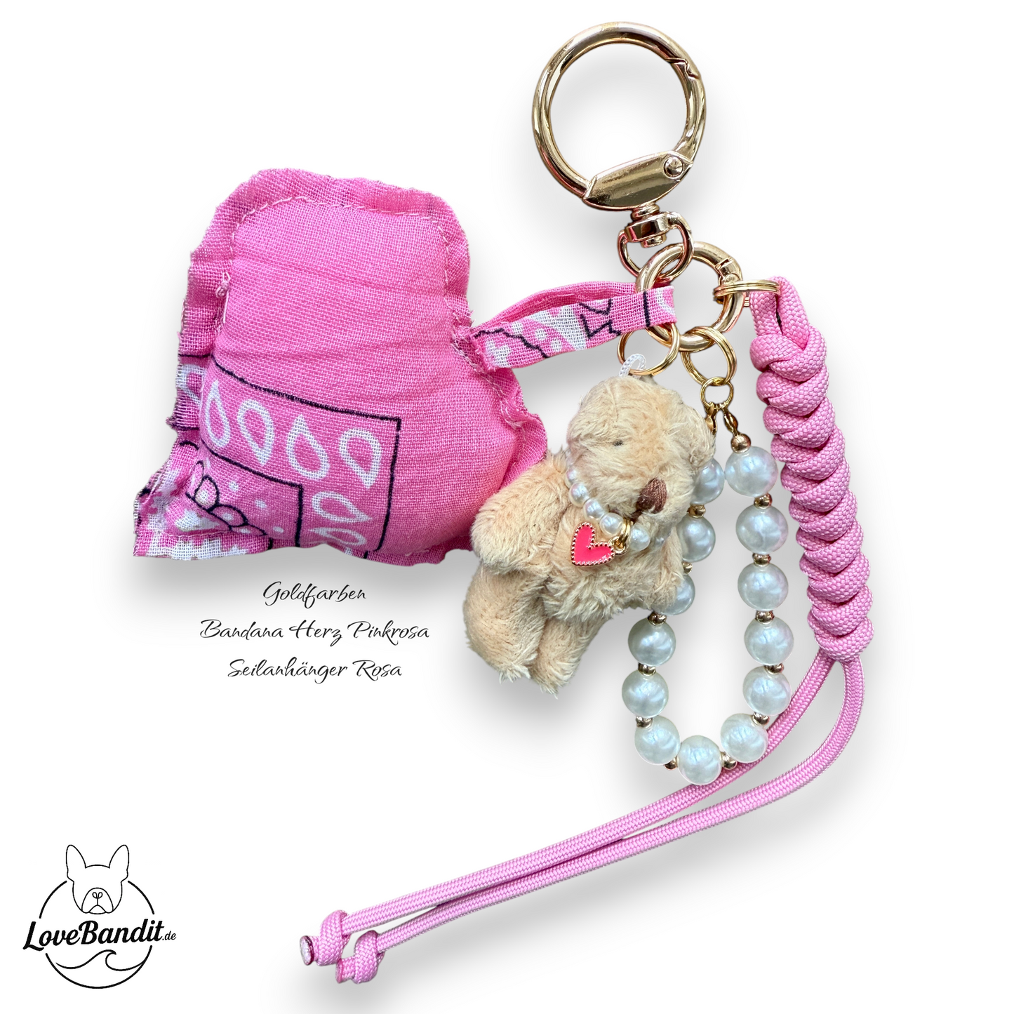 Taschenanhänger Bag Charm Frühlings-Teddy Bling