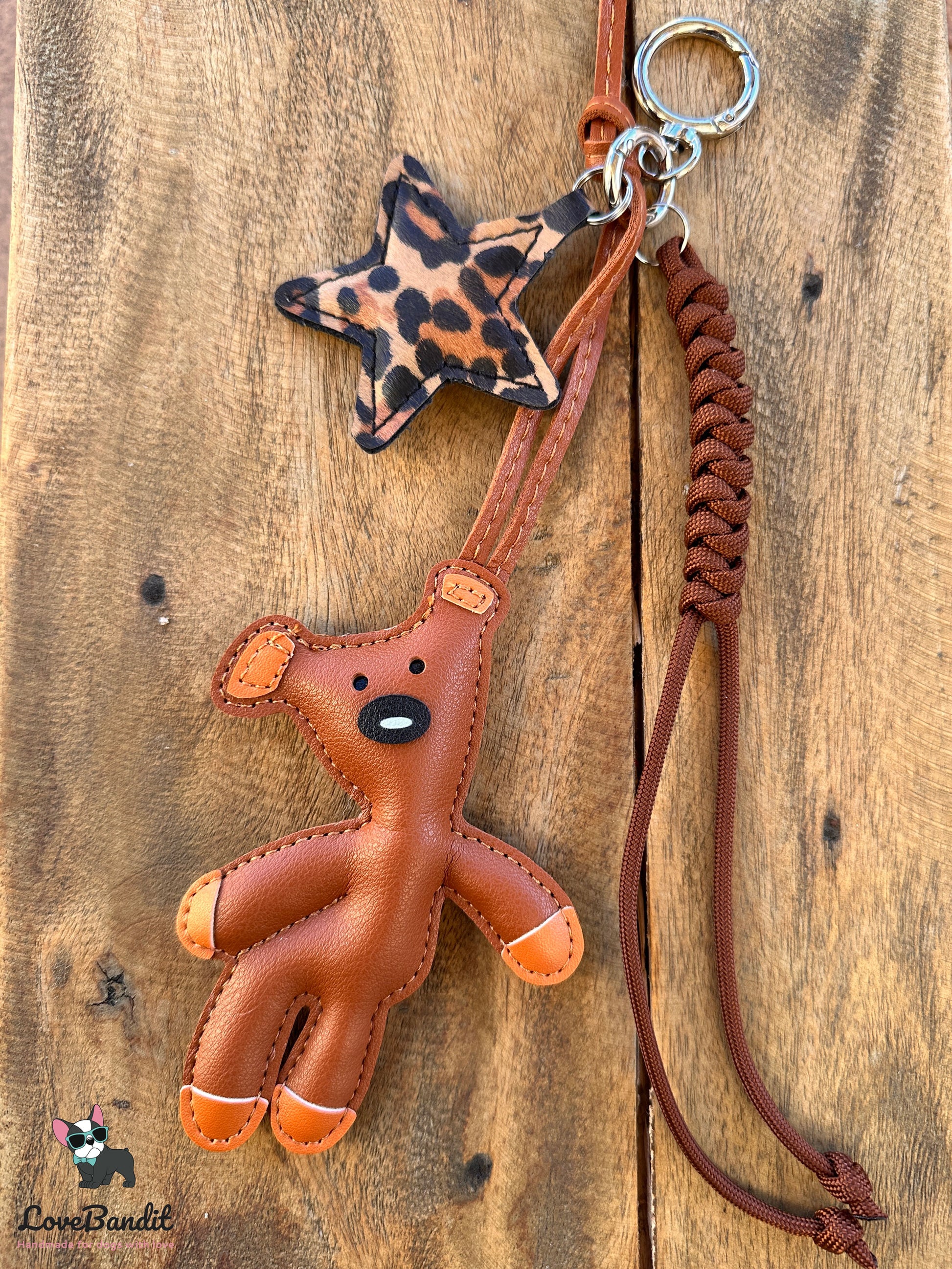 Taschenanhänger Bag Charm frecher Bär cognacbraun - LoveBandit