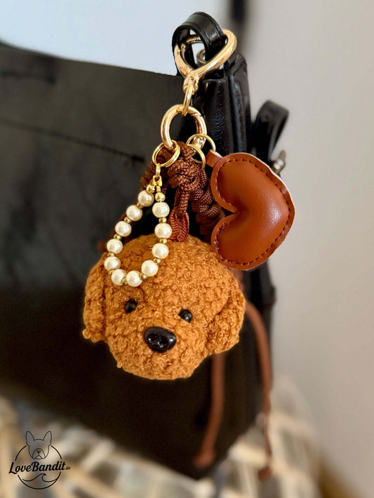 Taschenanhänger Bag Charm Doodle Poodle braun LoveBandit