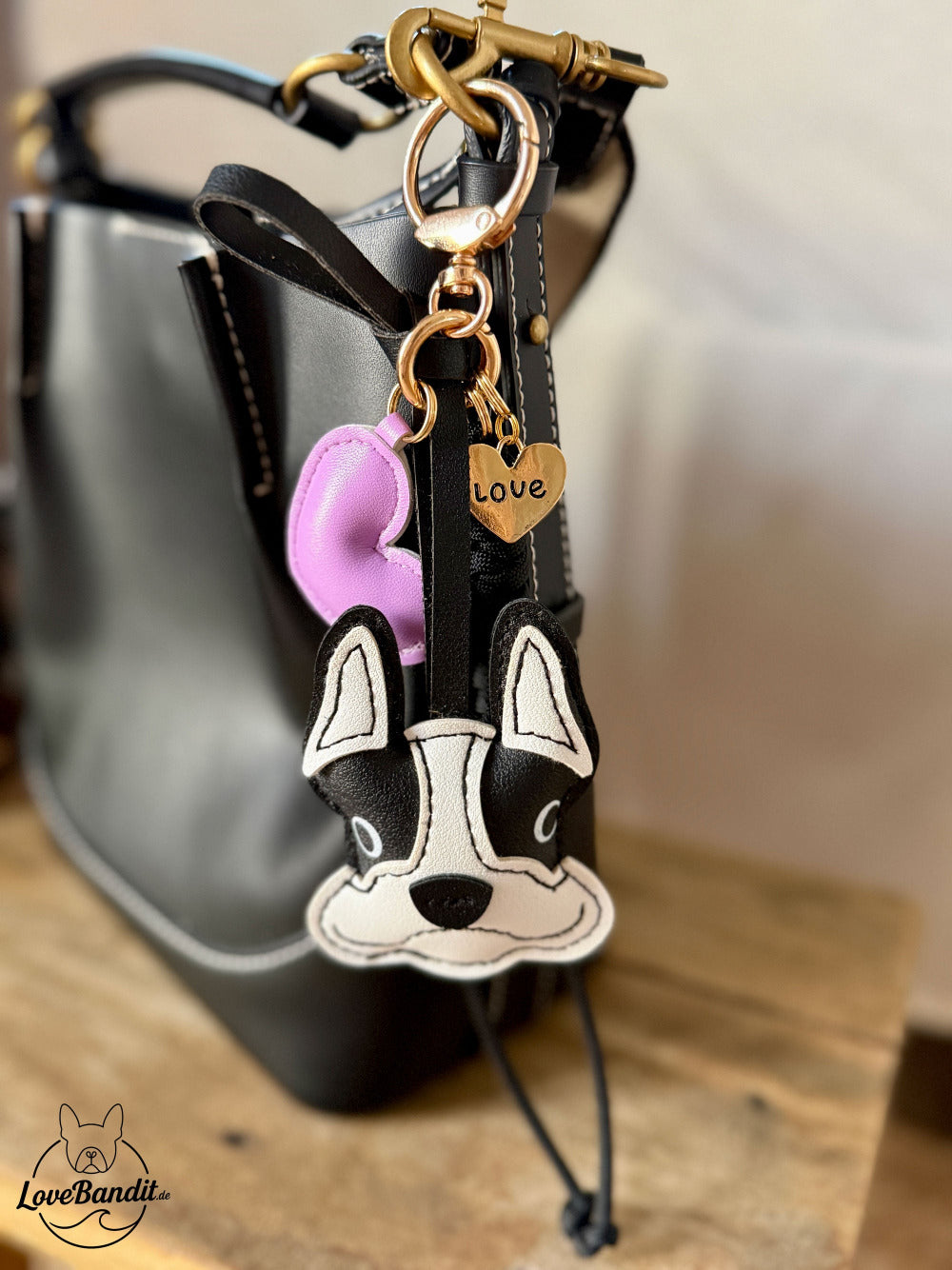 Taschenanhänger Bag Charm Frenchie Love – Französische Bulldogge LoveBandit