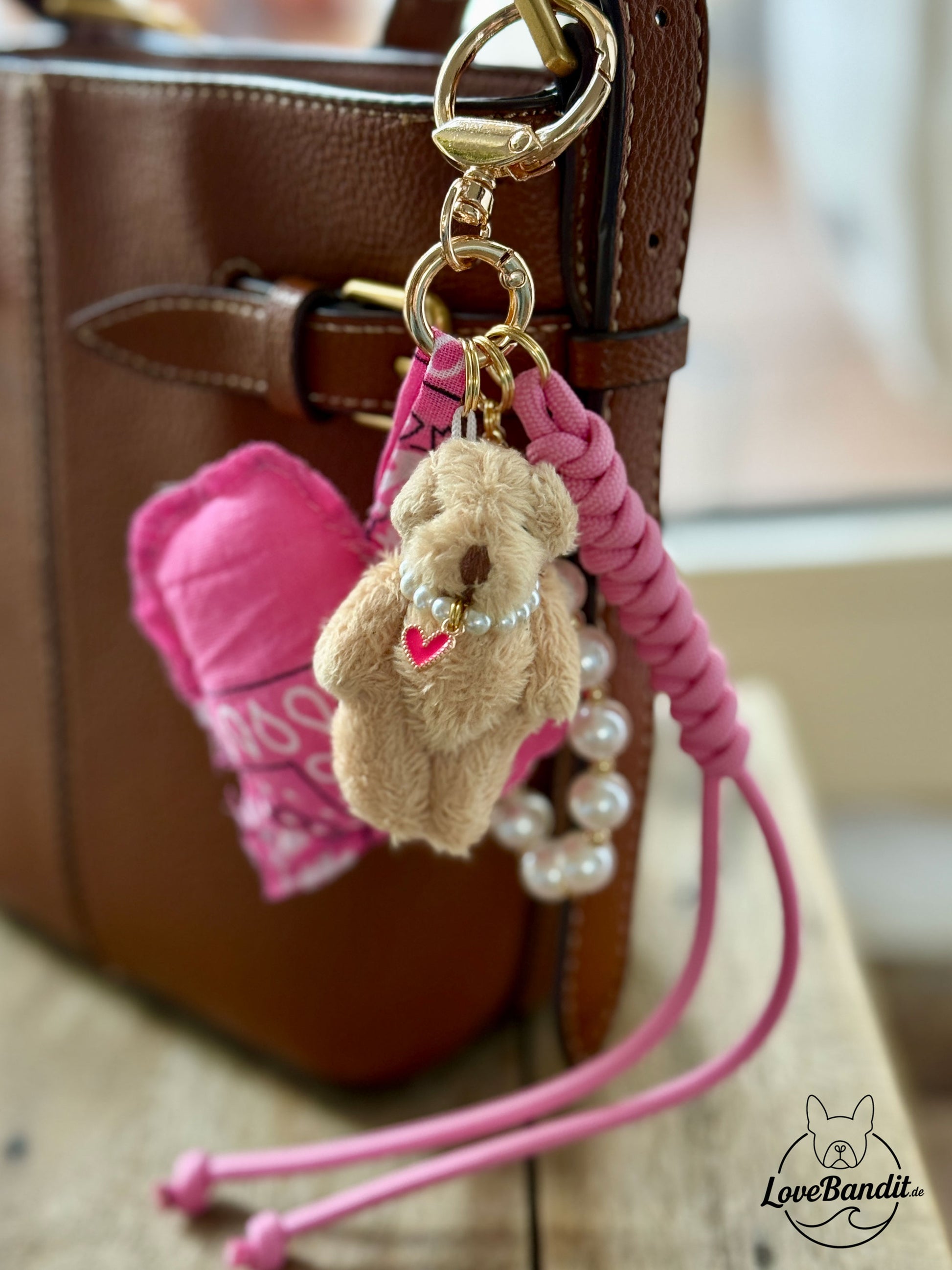 Taschenanhänger Bag Charm Frühlings-Teddy Bling