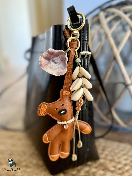 Taschenanhänger Bag Charm "Urlaubär" Pearlmutt & Muscheln
