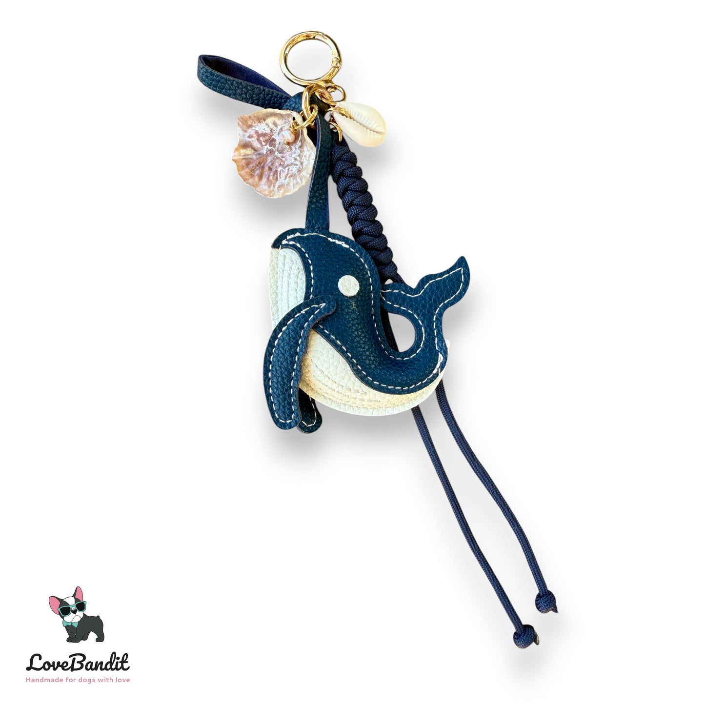 Taschenanhänger Bag Charm Wal mit Pearlmutt & Muschel-LoveBandit