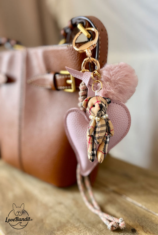 Taschenanhänger Bag Charm Little Teddy Love Tartan 🤍🧸✨