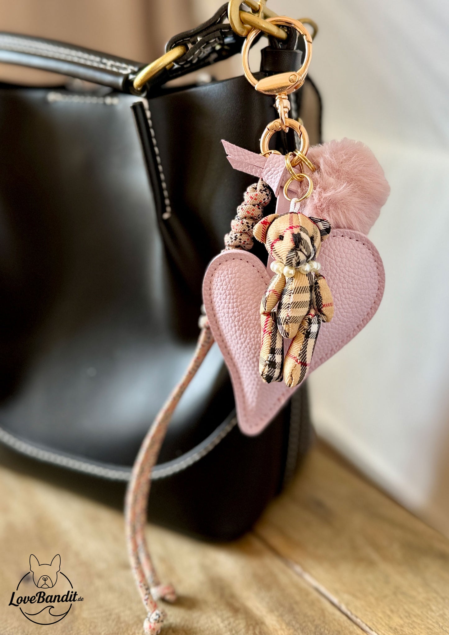 Taschenanhänger Bag Charm Little Teddy Love Tartan 🤍🧸✨