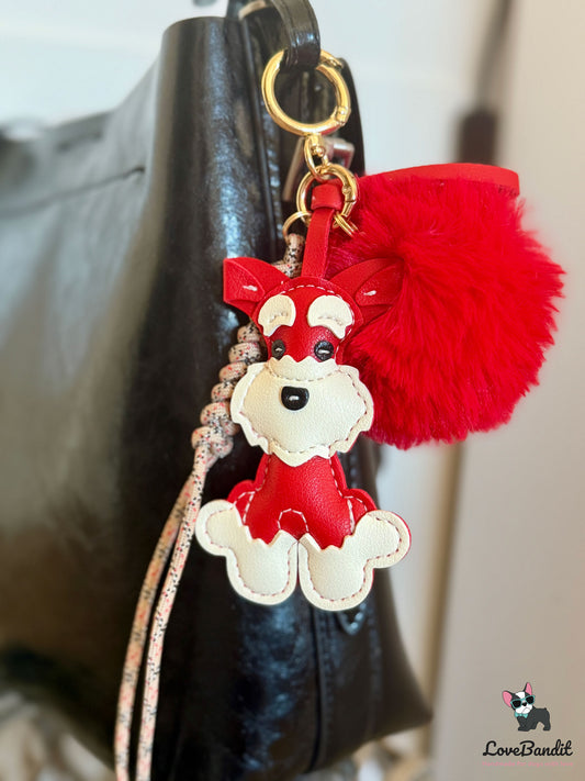 Taschenanhänger Bag Charm Hund rot Tartan-LoveBandit