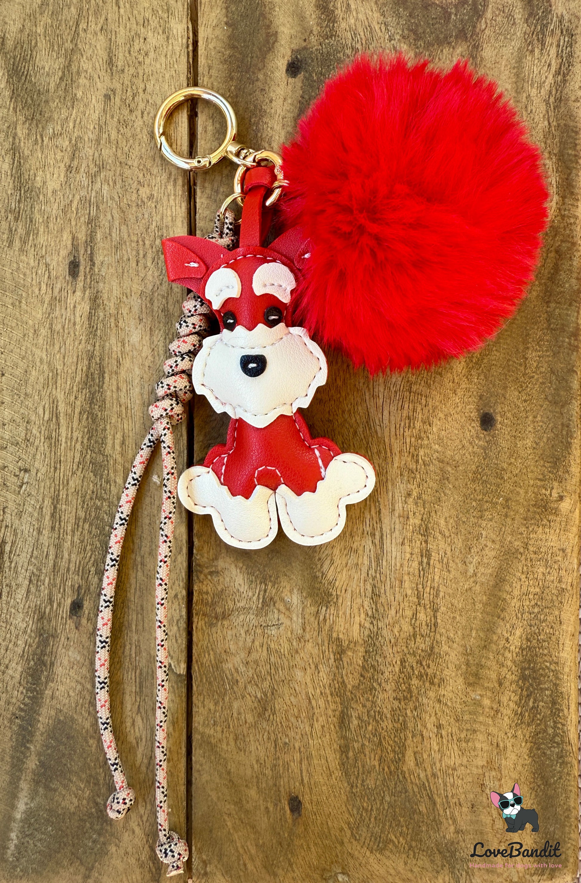 Taschenanhänger Bag Charm Hund rot Tartan-LoveBandit