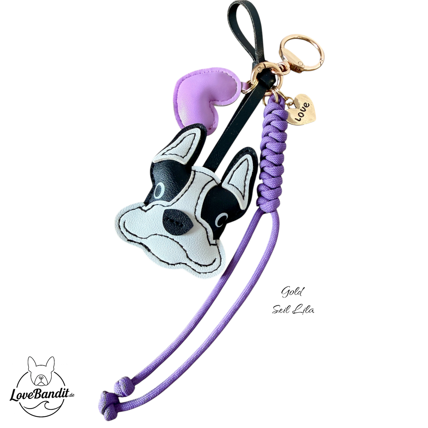Taschenanhänger Bag Charm Frenchie Love – Französische Bulldogge