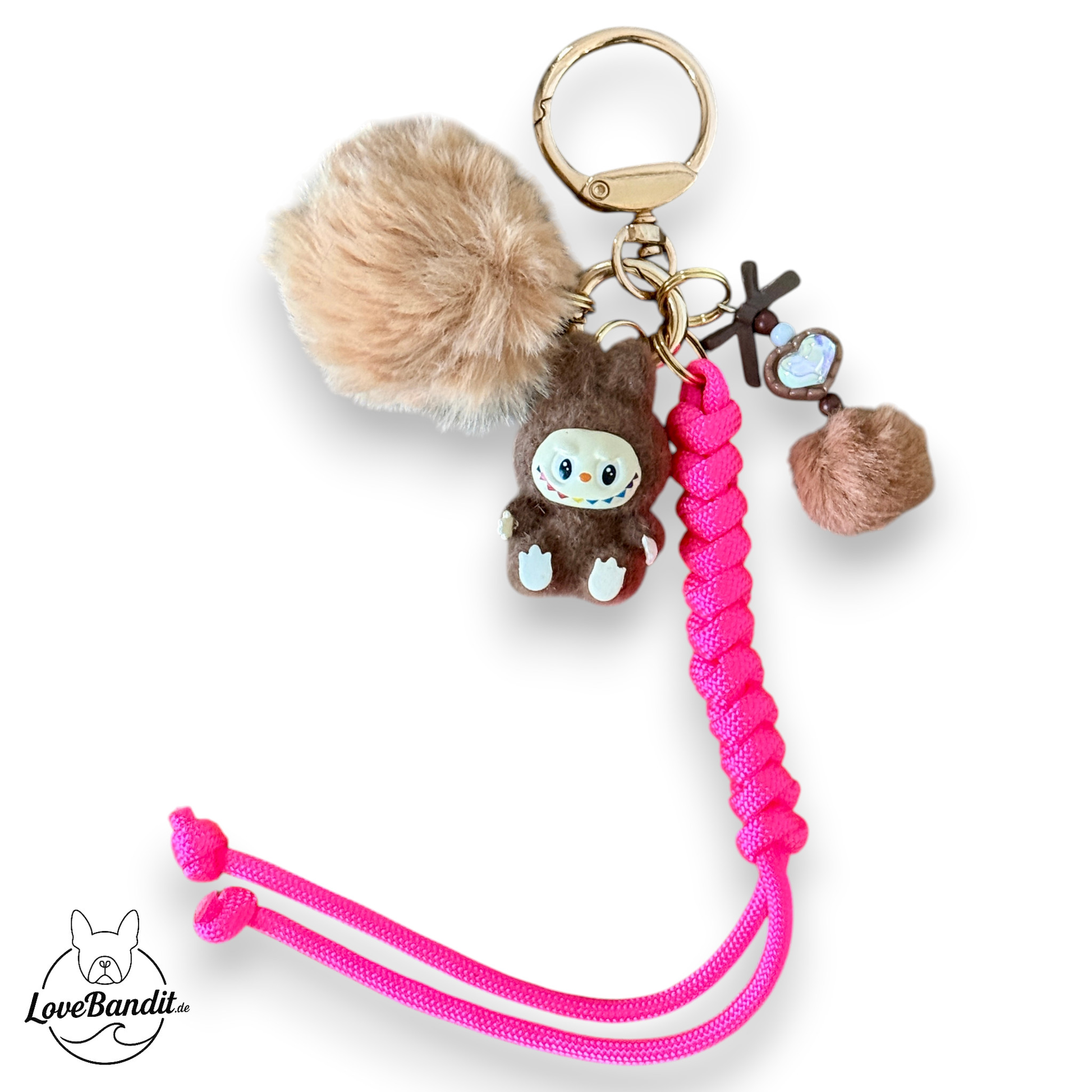 Taschenanhänger Bag Charm Labubu Lafufu Braun LoveBandit