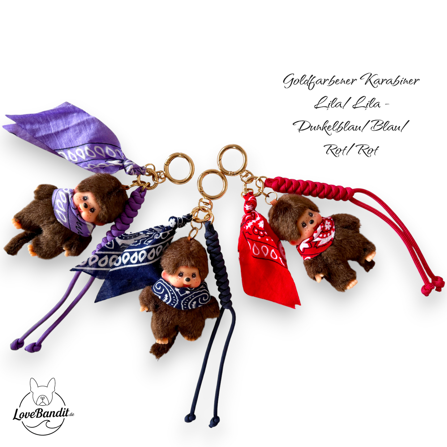 Taschenanhänger Bag Charm Monchhichi - RARITÄT - Bandana LoveBandit