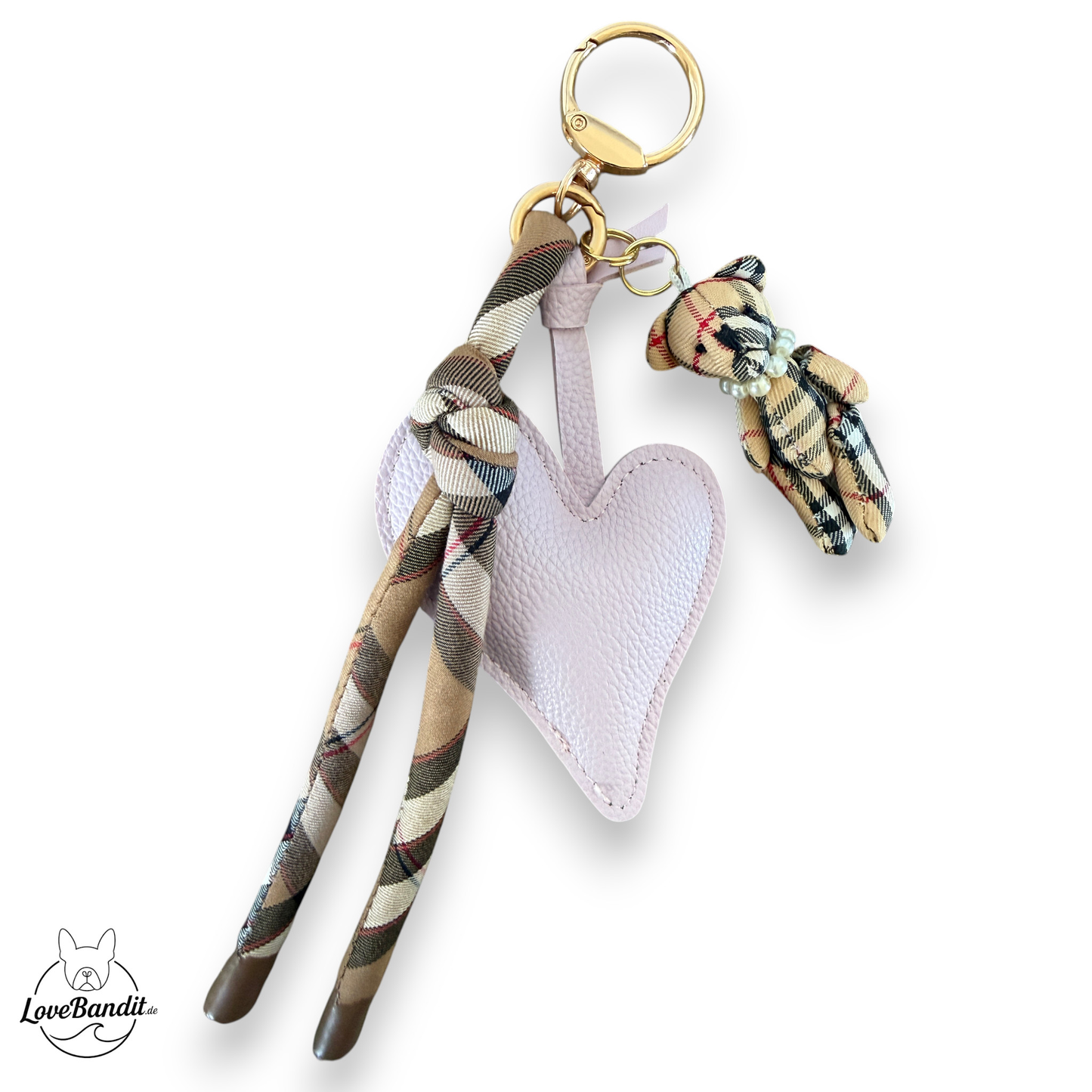 Taschenanhänger Bag Charm Little Teddy Love Tartan 🤍🧸✨ LoveBandit