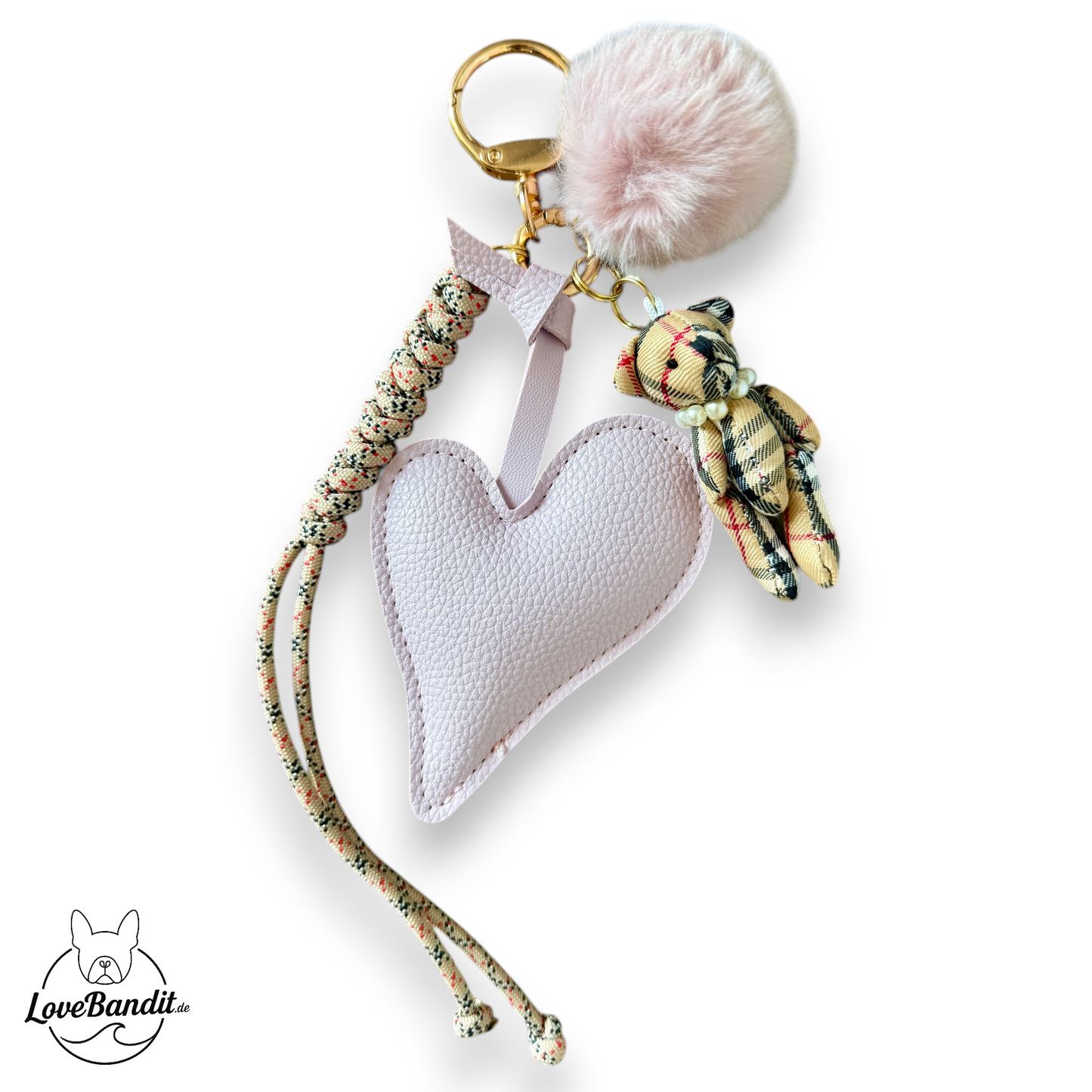 Taschenanhänger Bag Charm Little Teddy Love Tartan 🤍🧸✨