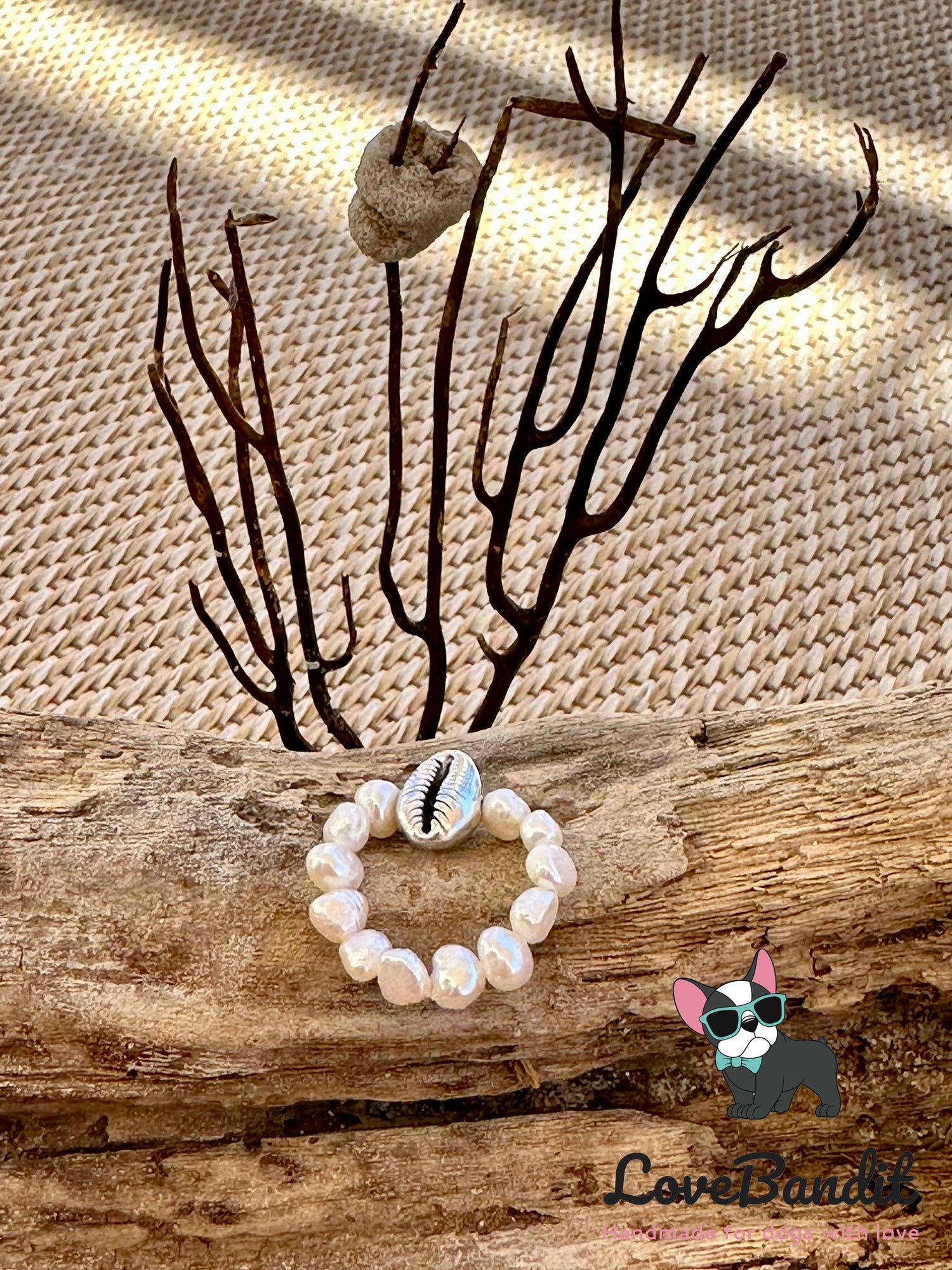 Süsswasserperlen Ring mit Metallelement Schildkröte, Blume, Baum Lovebandit