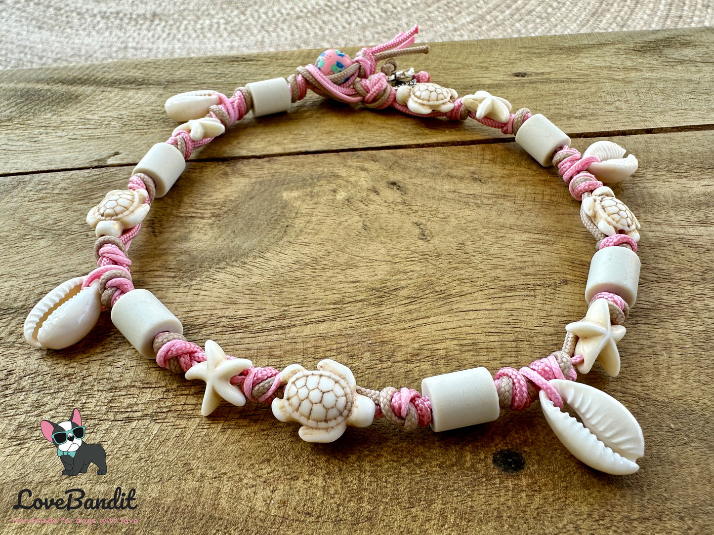 EM Keramik Halsband "Beach Surf Dog" mit Muscheln Lovebandit