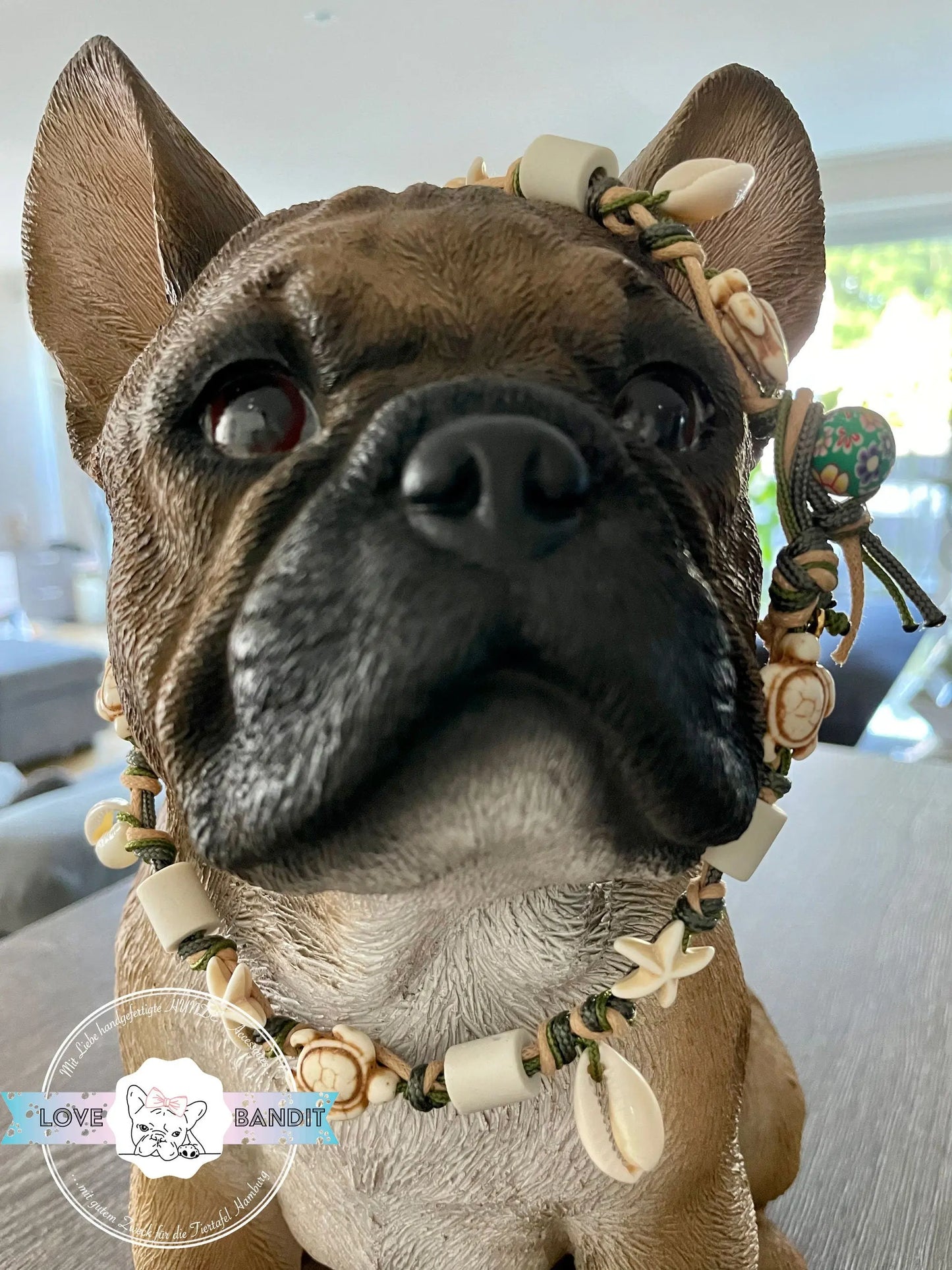 EM Keramik Halsband "Beach Surf Dog" mit Kauri Muscheln Lovebandit