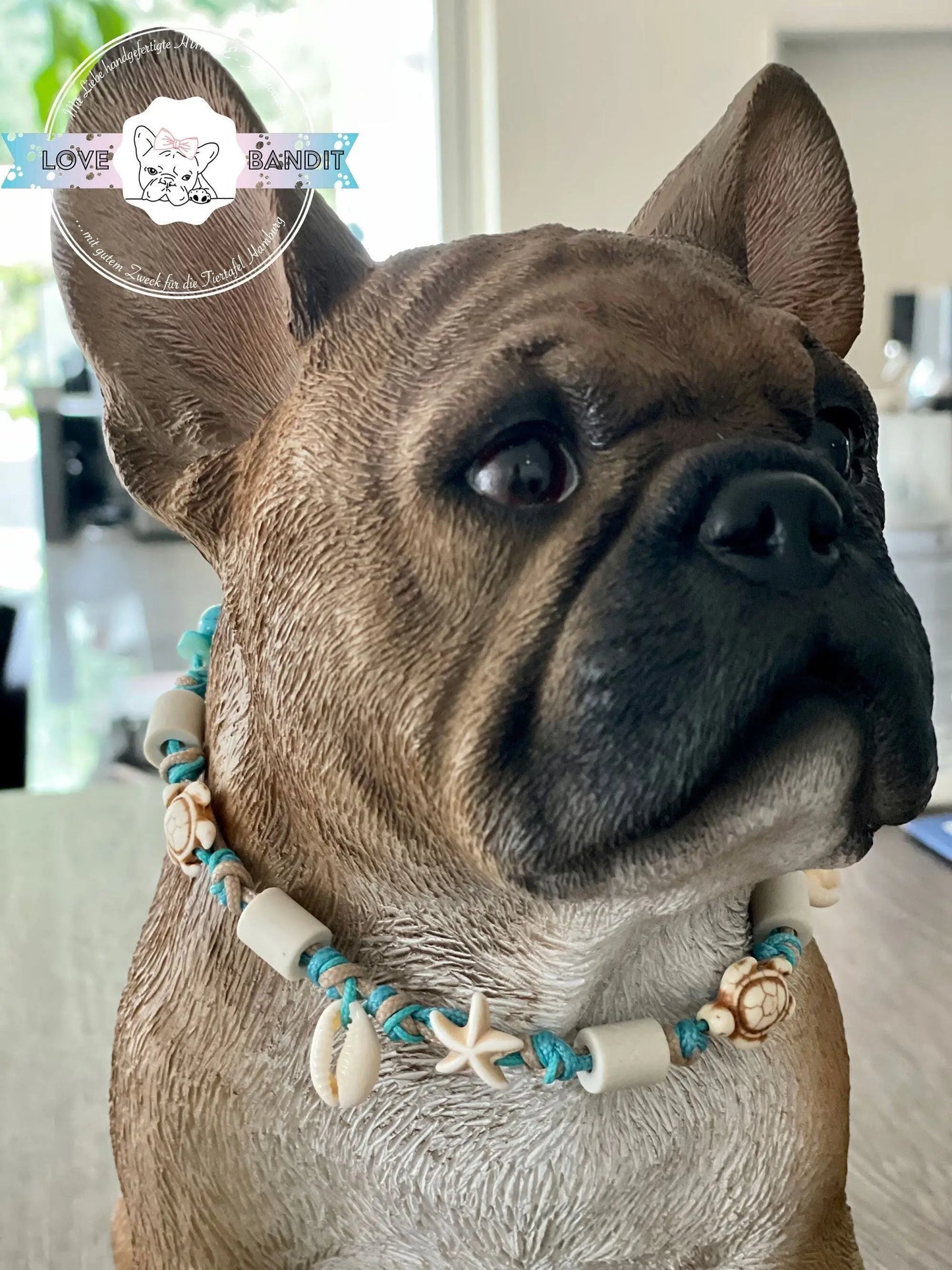 EM Keramik Halsband "Beach Surf Dog" mit Kauri Muscheln Lovebandit