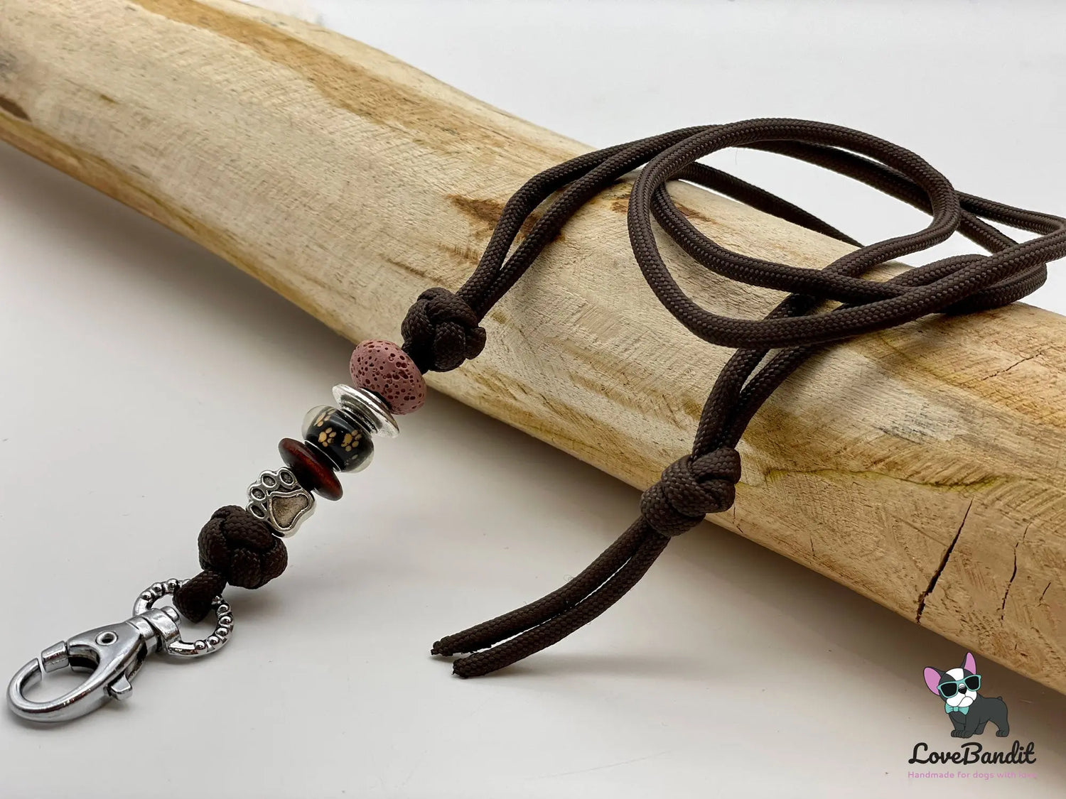 Hundepfeifenband "Lava" aus Paracord Braun Lovebandit