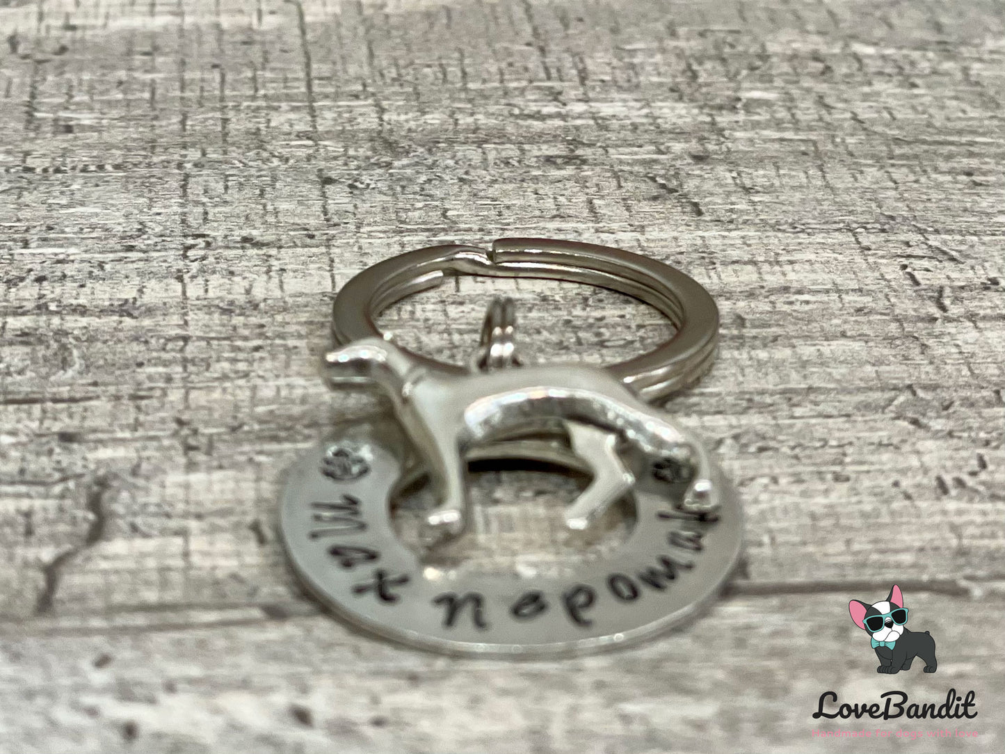Hundemarke Ring personalisierbar "Windhund Liebe" aus Alkeme Silber Lovebandit