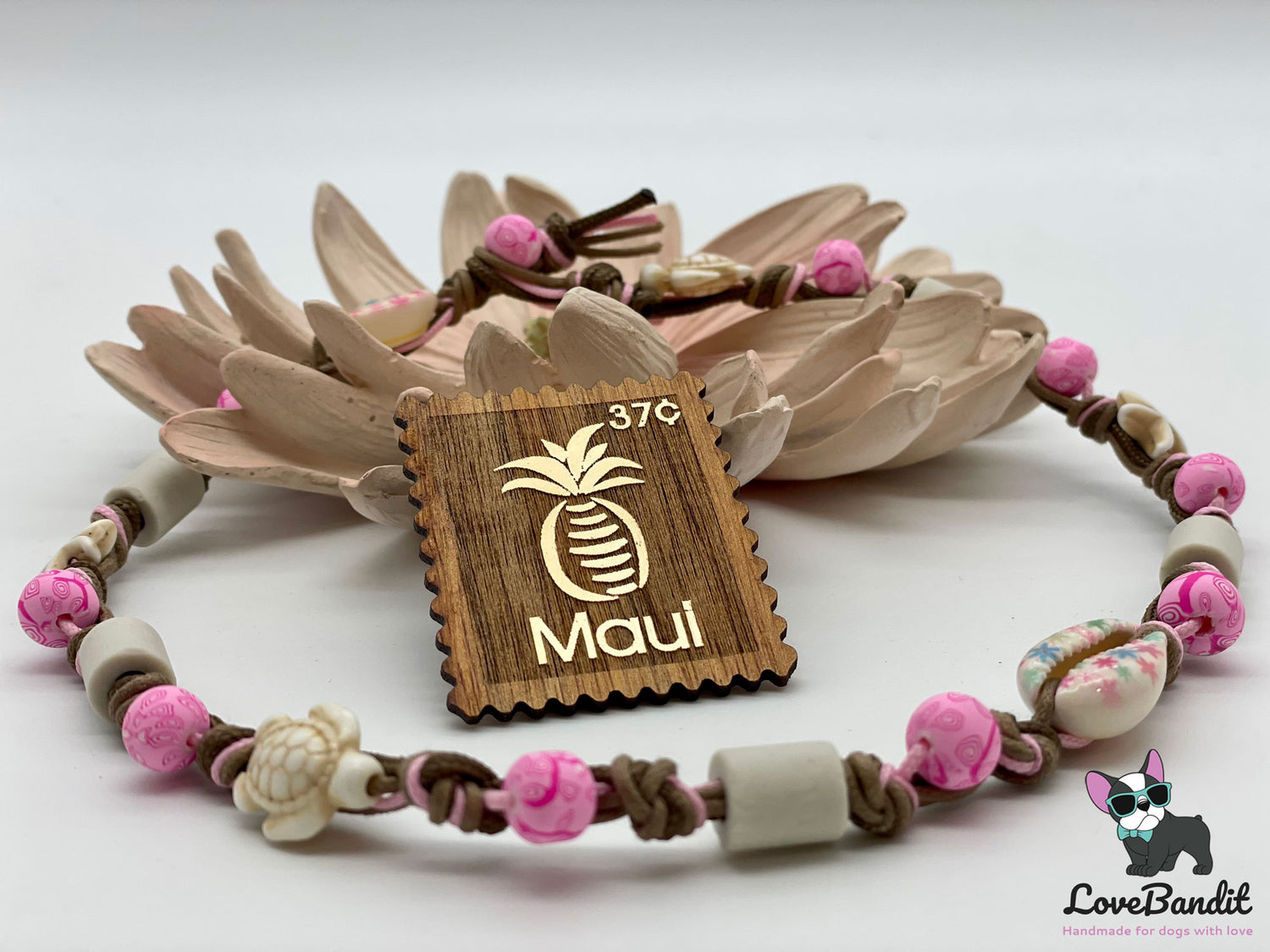 EM Keramik Halsband "MAUI Girl" Pink (Pink Natur) Lovebandit