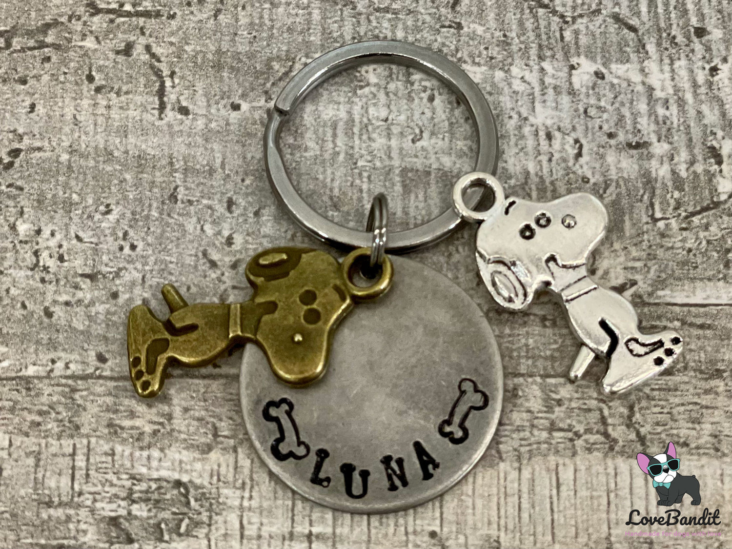Personalisierte Hundemarke "Kulthund" aus Antik Silber Messing/Bronze Lovebandit