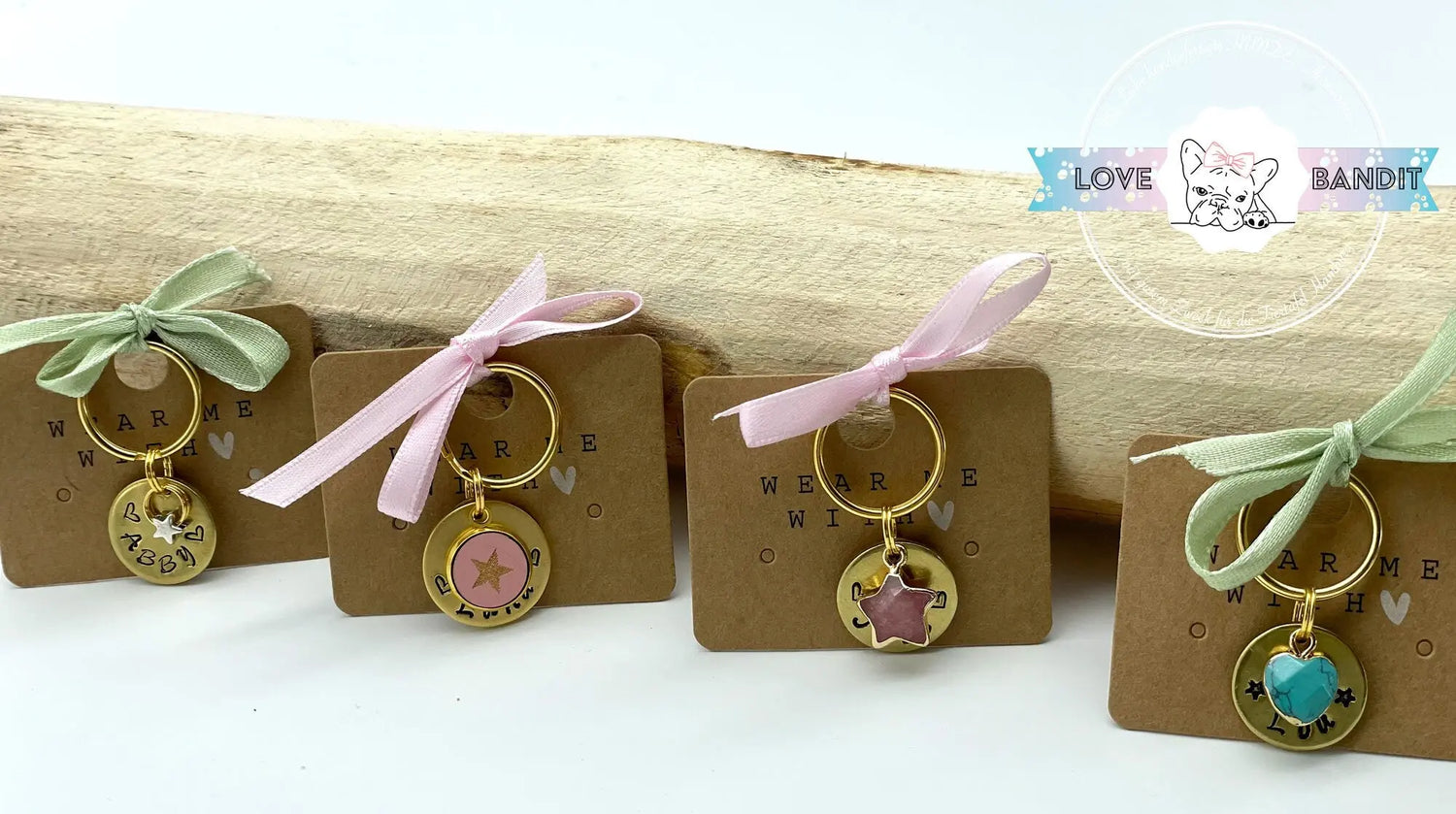 Kleine Hundemarke "Lost" aus Messing goldfarben (personalisierbar) Lovebandit