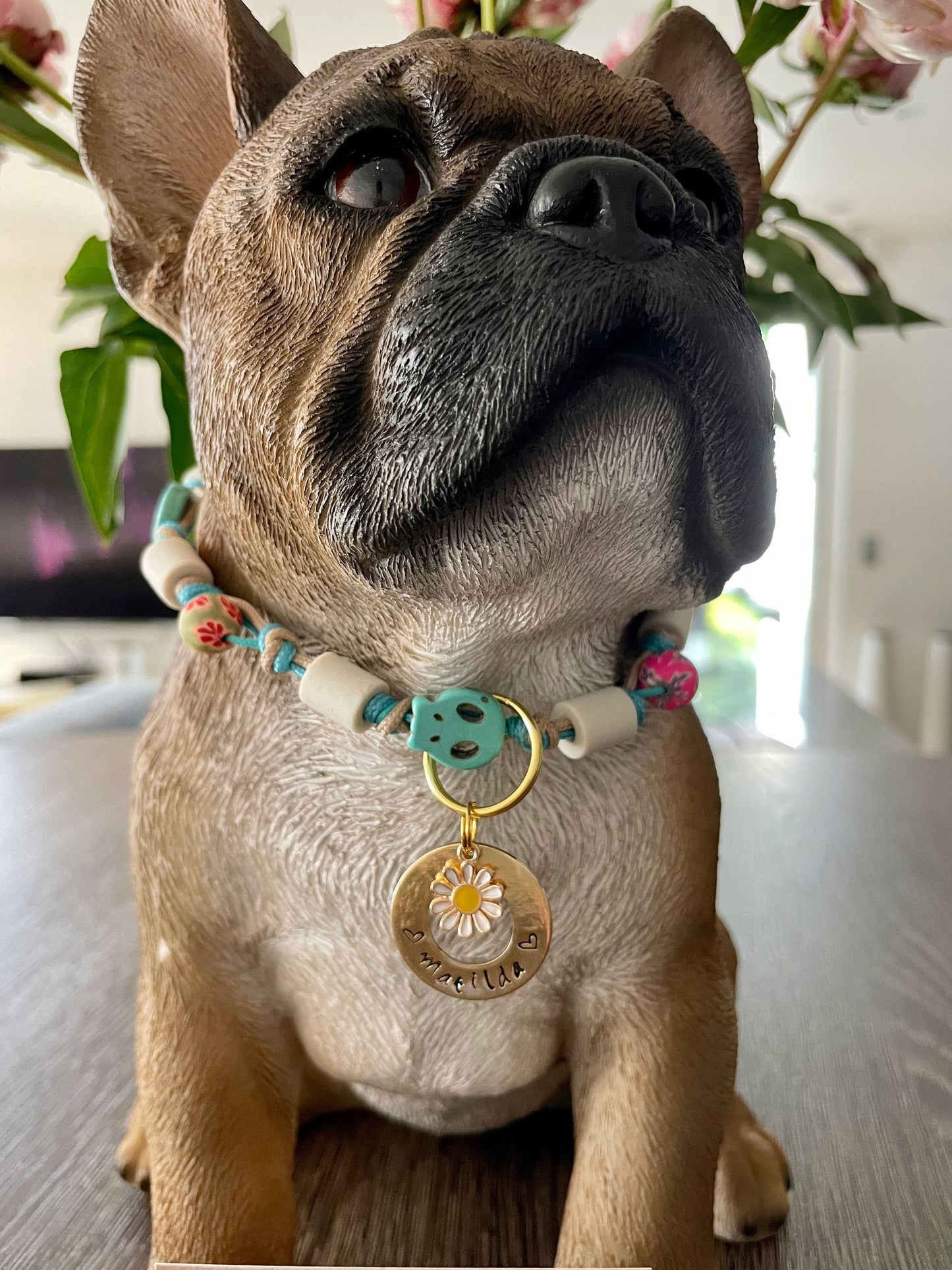Hundemarke - personalisiert - Messingfarben *Gänseblümchen*Schmetterling*Wal*Seestern Hunde ID Marke - Ring 25mm Lovebandit